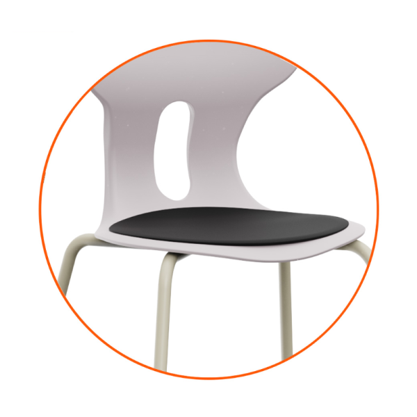 Asiento tapizado Negro silla Lia