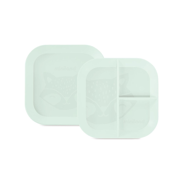 Set de platos compartimentado y cuadrado Mint