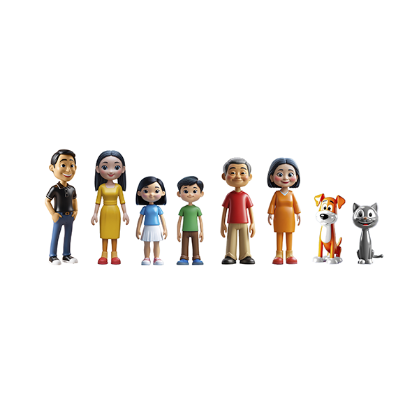 Familia Asiática 8 figuras