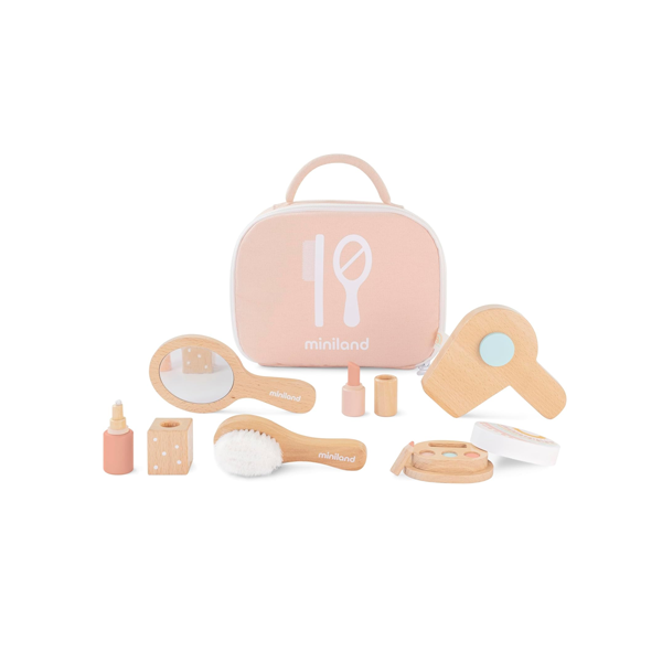 Set de belleza de madera para muñecos
