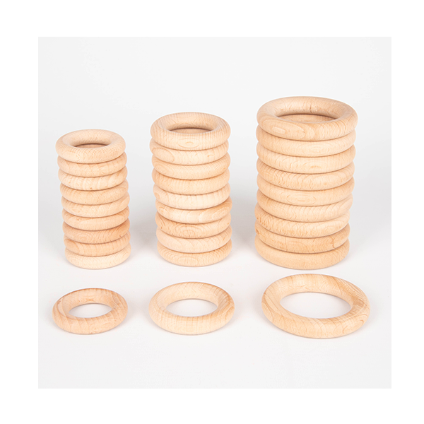 Conjunto 10 anillos madera Ø56 mm.