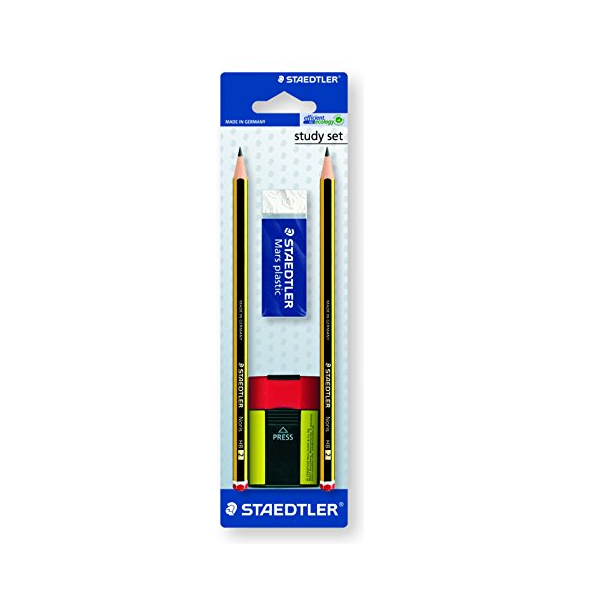 Blíster Staedtler 2 lápices N° 2 + goma + afilalápiz