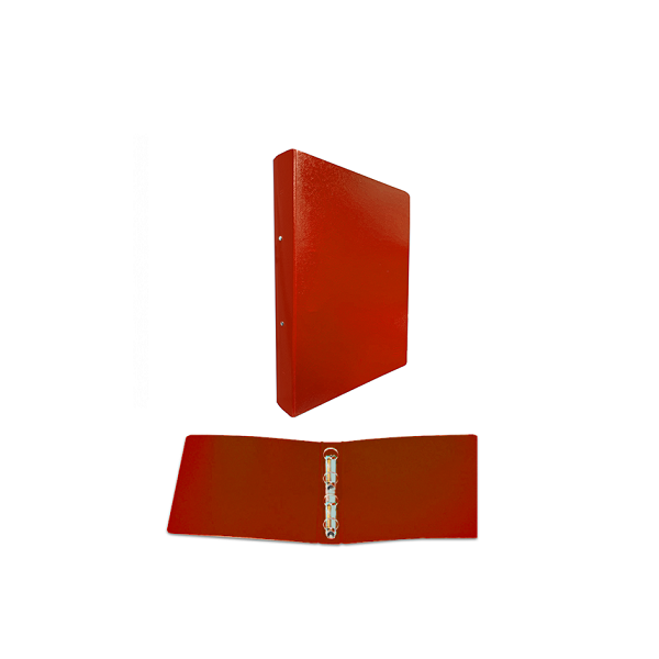 Carpeta cartón 4 anillas 25 mm Roja