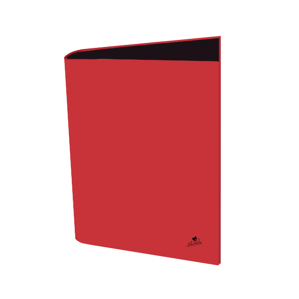 Carpeta 4 anillas 25 mm cartón forrado plast. mate Roja