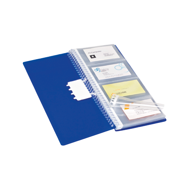 Tarjetero 31x14 cm espiral fundas extraíbles Azul