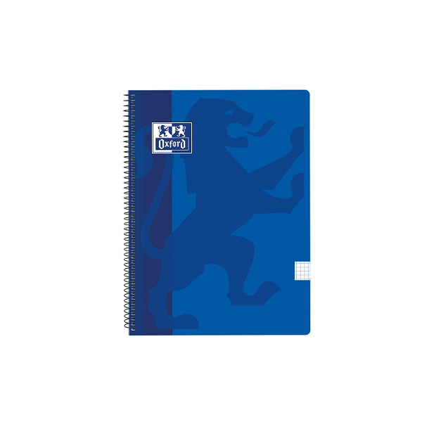 Cuaderno Oxford tapa plást. f° 80 h. 90 g 4x4 Azul fuerte
