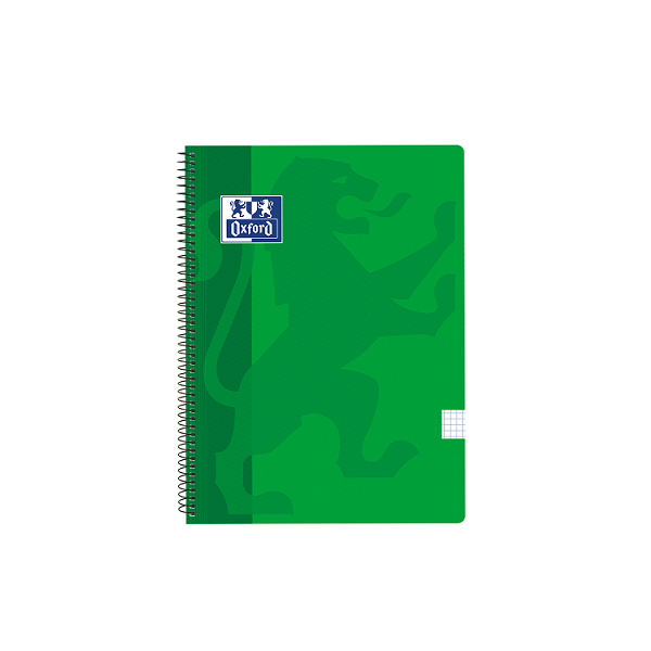 Cuaderno Oxford tapa plást. f° 80 h. 90 g 4x4 Verde