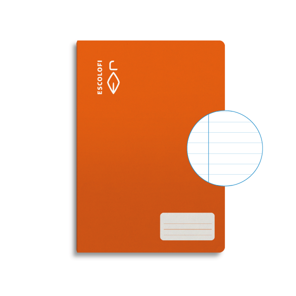 Libreta Escolofi 32 h. 4° horizontal margen Naranja