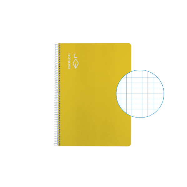 Cuaderno Escolofi 50 h. 4° cuadr. 4 margen Amarillo