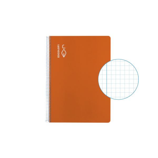 Cuaderno Escolofi 50 h. 4° cuadr. 4 margen Naranja