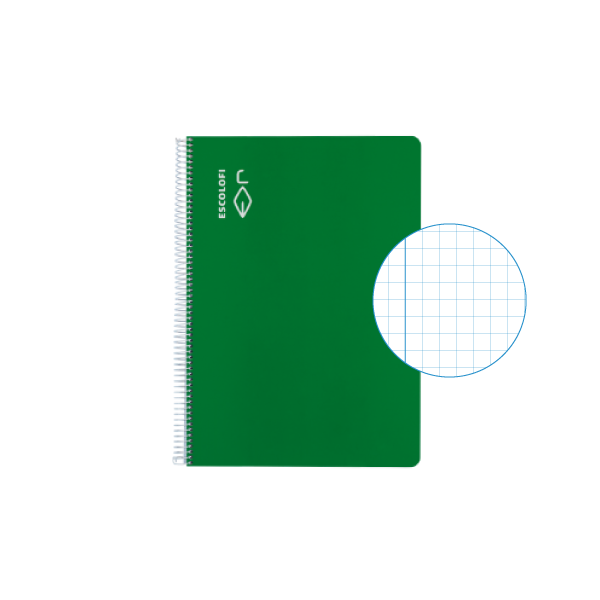 Cuaderno Escolofi 50 h. 4° cuadr. 4 margen Verde