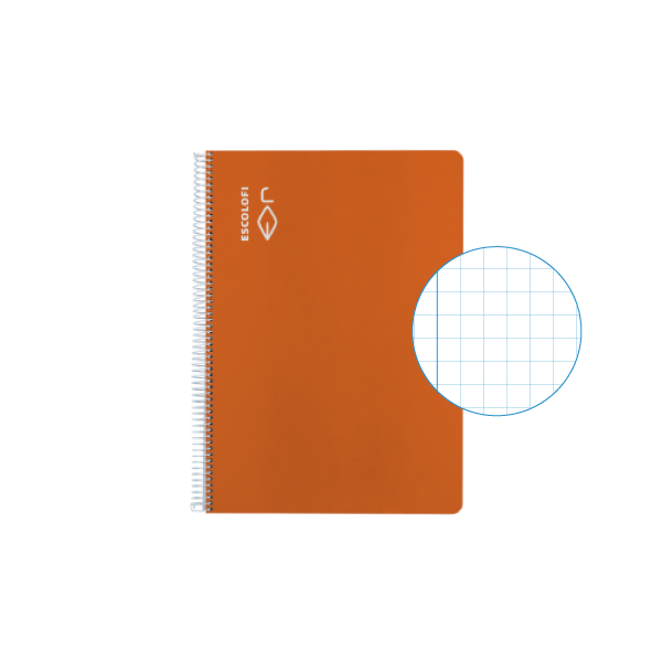 Cuaderno Escolofi 50 h. 4° cuadr. 5 margen Naranja