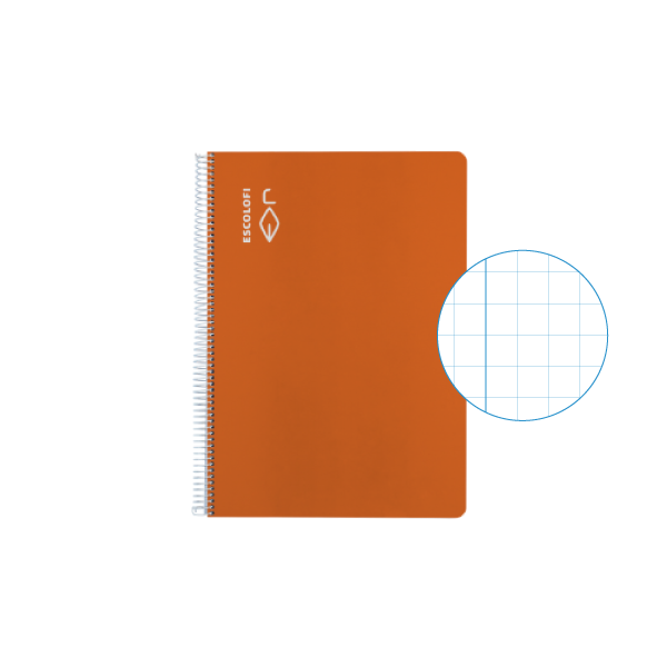 Cuaderno Escolofi 50 h. 4° cuadr. 8 margen Naranja