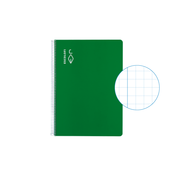 Cuaderno Escolofi 50 h. 4° cuadr. 8 margen Verde