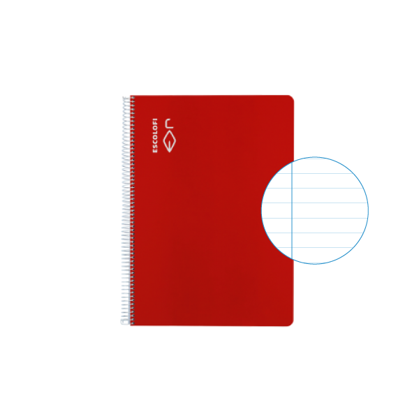 Cuaderno Escolofi 50 h. 4° horizontal margen Rojo