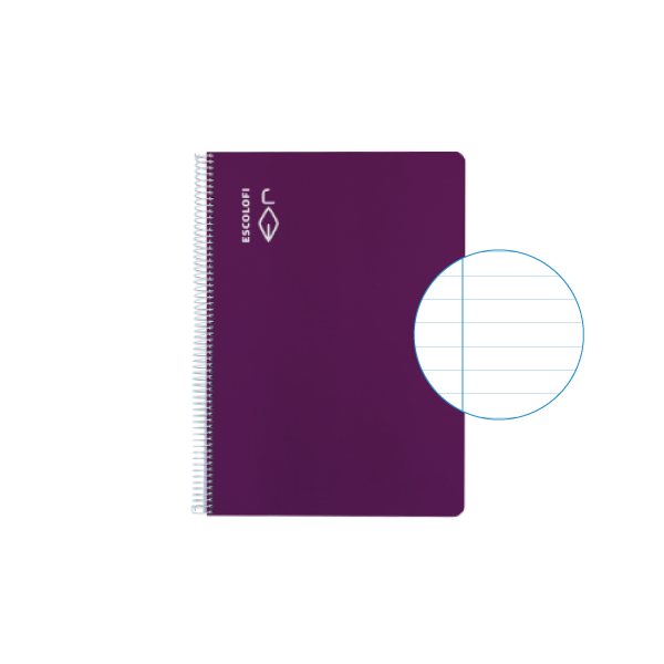 Cuaderno Escolofi 50 h. 4° horizontal margen Violeta