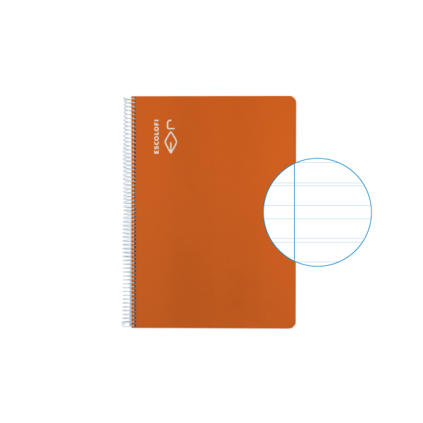 Cuaderno Escolofi 50 h. 4° montesori 5 margen Naranja