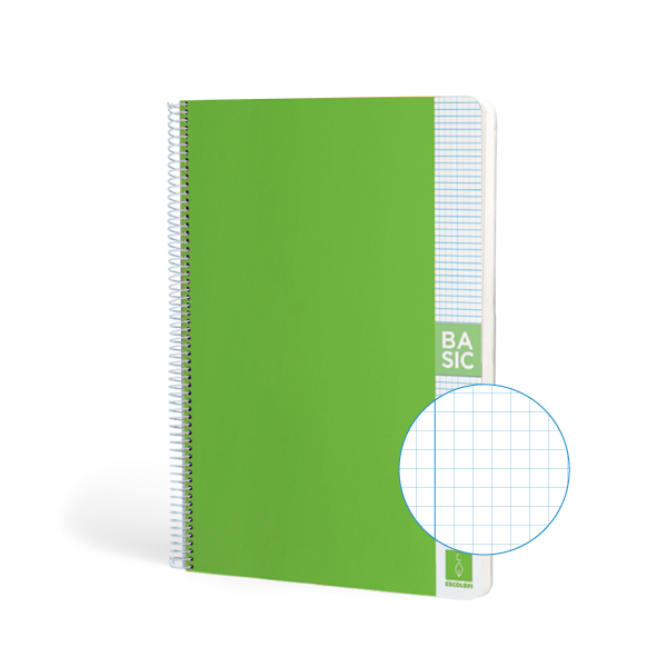 Cuaderno Escolofi Basic A4 80 h. 80 g 4x4 Verde claro