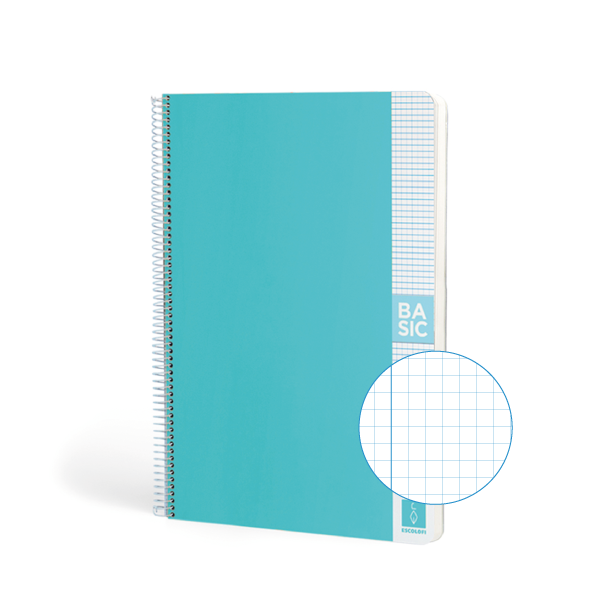Cuaderno Escolofi Basic A4 80 h. 80 g 4x4 Azul Turquesa