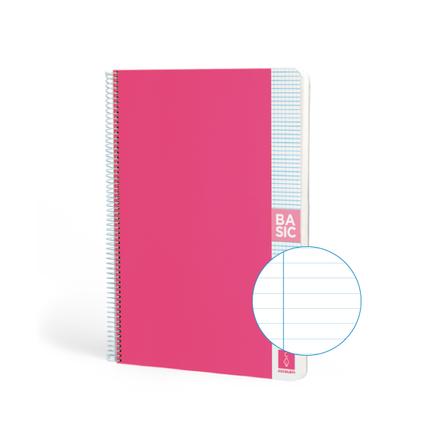 Cuaderno Escolofi Basic A4 80 h. 80 g Horizontal Rosa