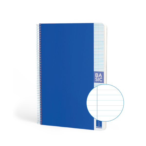 Cuaderno Escolofi Basic A4 80 h. 80 g Horizontal Azul osc.