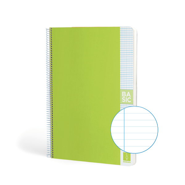 Cuaderno Escolofi Basic A4 80 h. 80 g Horizontal Verde claro