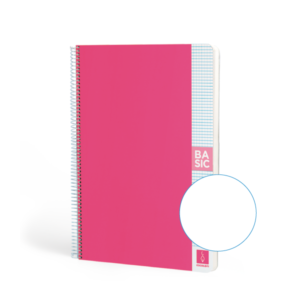 Cuaderno Escolofi Basic A4 80 h. 80 g Liso Rosa