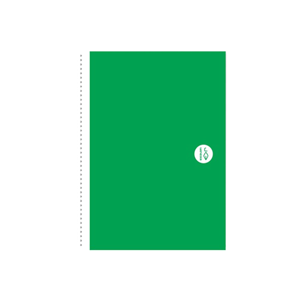 Cuaderno Escolofi basic espiral A5 80 h. 70 g liso Verde
