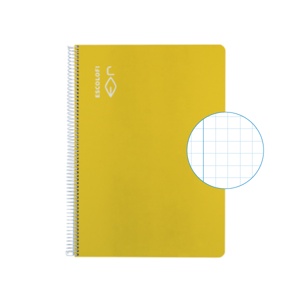 Cuaderno Escolofi f° 50 h. cuadrícula 6x6 margen Amarillo