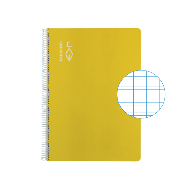 Cuaderno Escolofi fº 50 h. milimet. 2x4x8 margen Amarillo