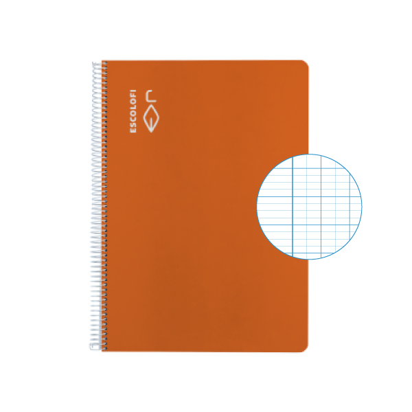 Cuaderno Escolofi fº 50 h. milim 2x4x8 margen Naranja