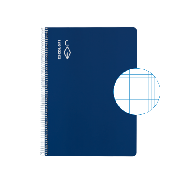 Cuaderno Escolofi fº 50 h. milim. 2x2x16 margen Azul