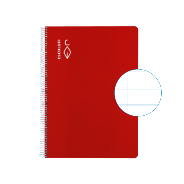 Cuaderno Escolofi f° 50 h. pauta montesori 5 Rojo