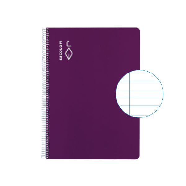 Cuaderno Escolofi f° 50 h. pauta montesori 5 Violeta