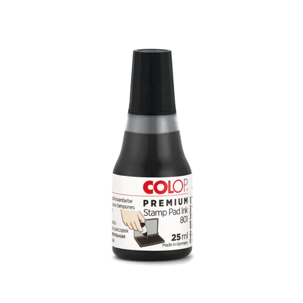 Tinta tampón sin aceite Colop 801 25 ml Negro