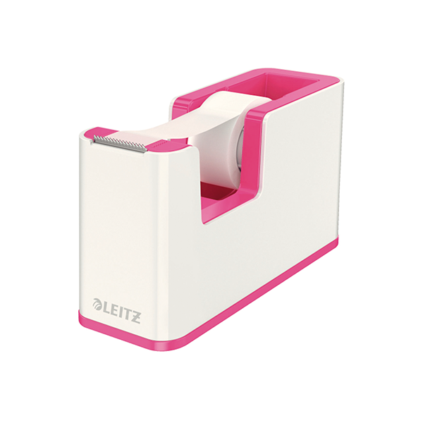 Dispens. cinta adh. Leitz Wow Dual fucsia metal/blanco