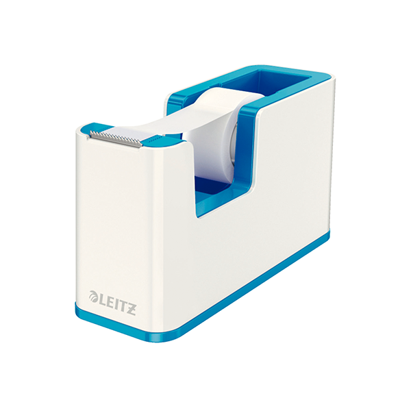 Dispens. cinta adh. Leitz Wow Dual azul metal/blanco