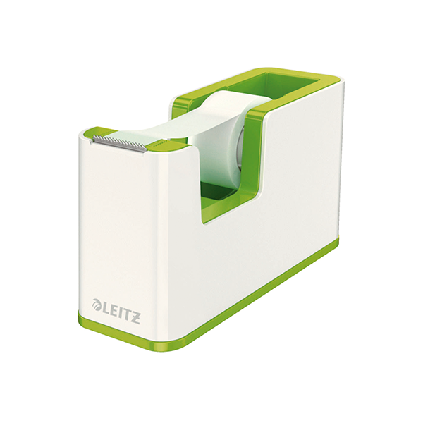 Dispens. cinta adh. Leitz Wow Dual verde metal/blanco