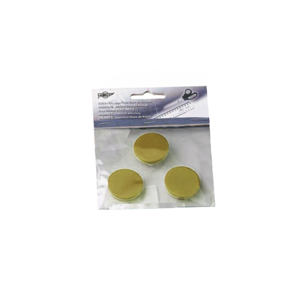 Blíster 3 fichas magnéticas 30 mm Amarillo