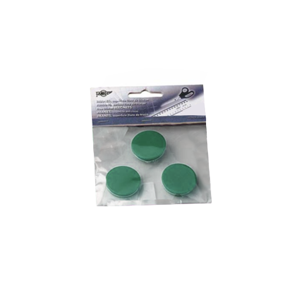 Blíster 3 fichas magnéticas 30 mm Verde