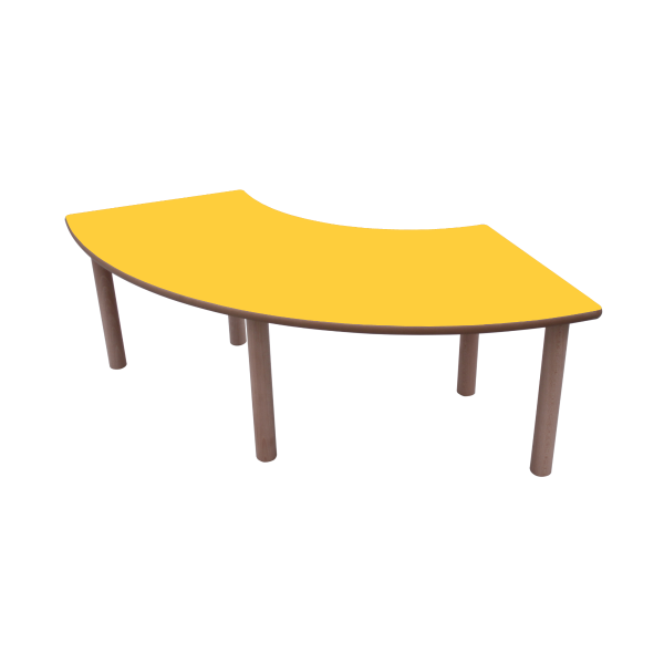 Mesa 1/4 de aro 140x64 cm T0 Amarillo