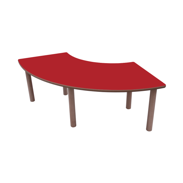 Mesa 1/4 de aro 140x64 cm T0 Rojo