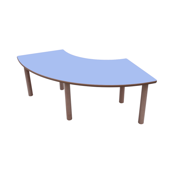 Mesa 1/4 de aro 140x64 cm T0 Azul claro
