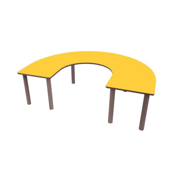 Mesa en U 150x100 cm T0 Amarillo
