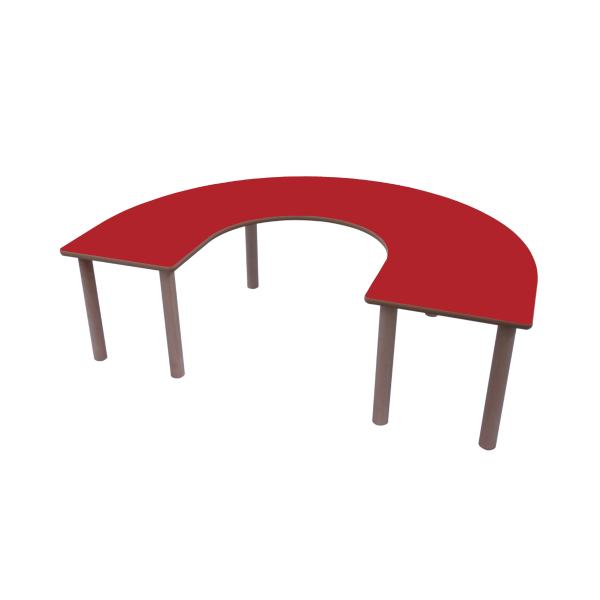 Mesa en U 150x100 cm T0 Rojo