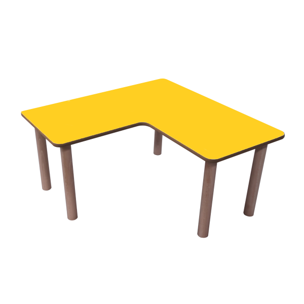 Mesa en L 90x90 cm T0 Amarillo