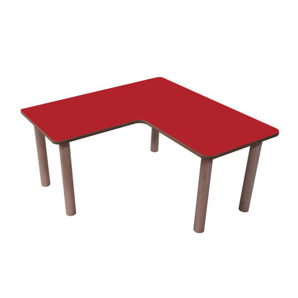 Mesa en L 90x90 cm T0 Rojo