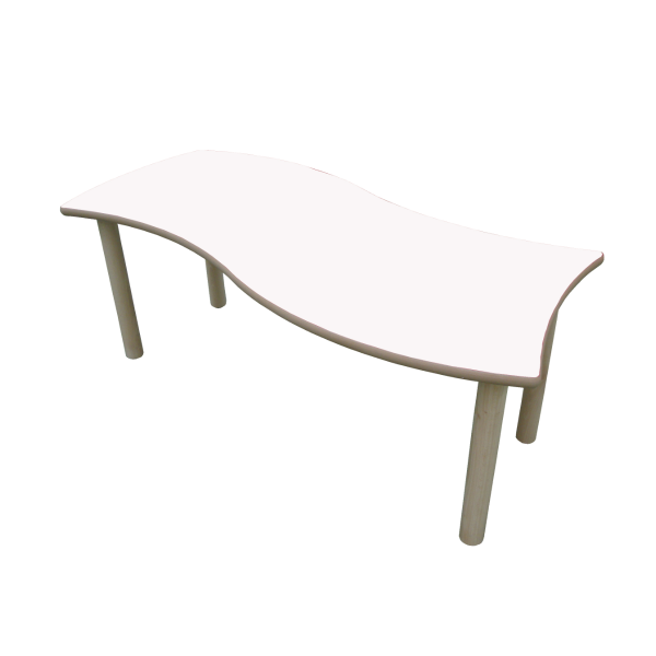 Mesa rectang. onda 120x60 cm T0 Blanco