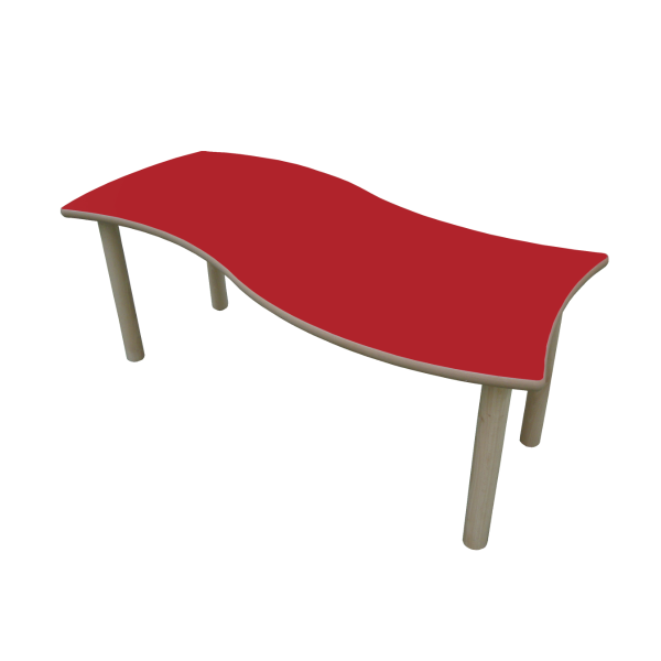 Mesa rectang. onda 120x60 cm T0 Rojo