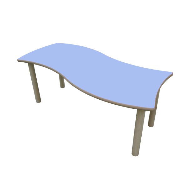 Mesa rectang. onda 120x60 cm T0 Azul claro
